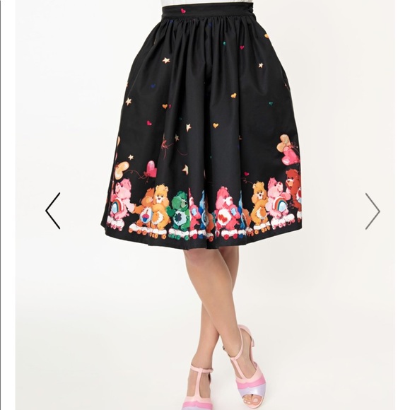 Unique Vintage Dresses & Skirts - ISO - Care Bears x Unique Vintage Black Skirt